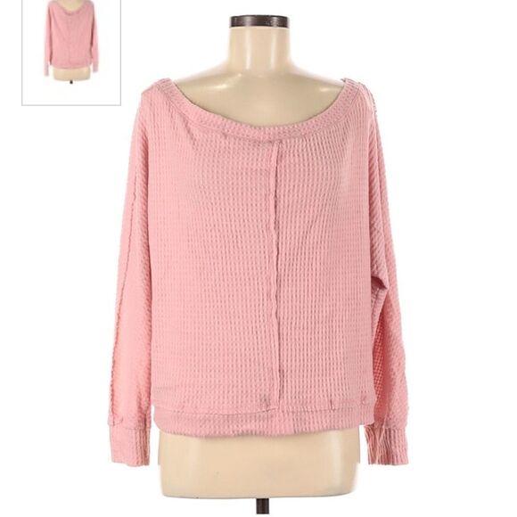Caslon Pink Waffle Sweater   - Picture 1 of 2
